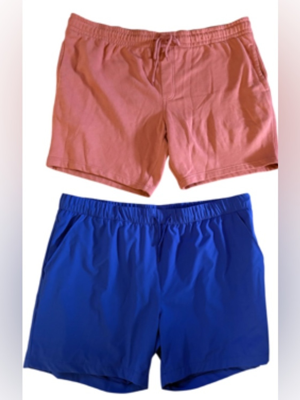 NWT-MENS 42-46 XXL
2 Casual Drawstring  Swim Gym 
Shorts Dusty Rose & Royal Blue